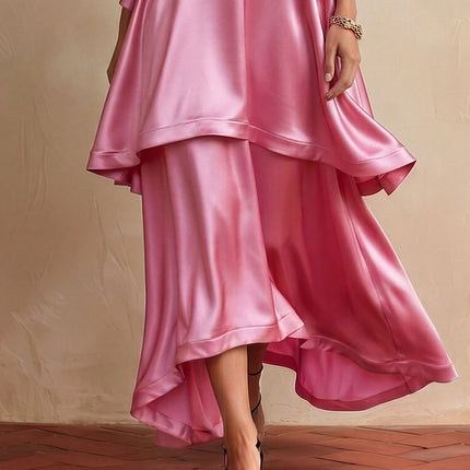 Elegant Vacation Layered Satin Slip Dress