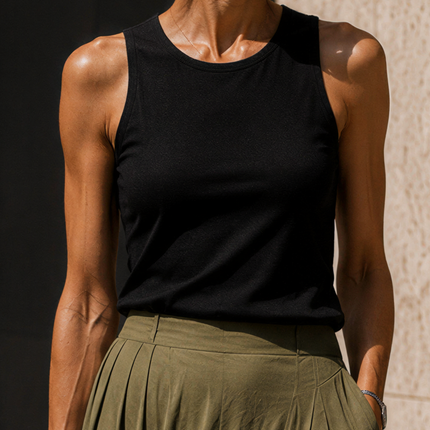 Minimalist And Relaxed Vacation Tank Top And Maxi Skirt Set
