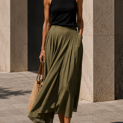 Minimalist And Relaxed Vacation Tank Top And Maxi Skirt Set